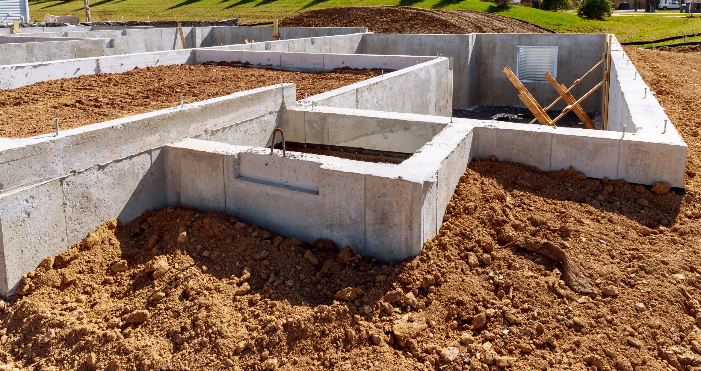 Basement excavation project in Dallas with deep foundation digging and structural preparation