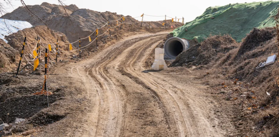 Utility trenching and access preparation during Dallas site preparation project